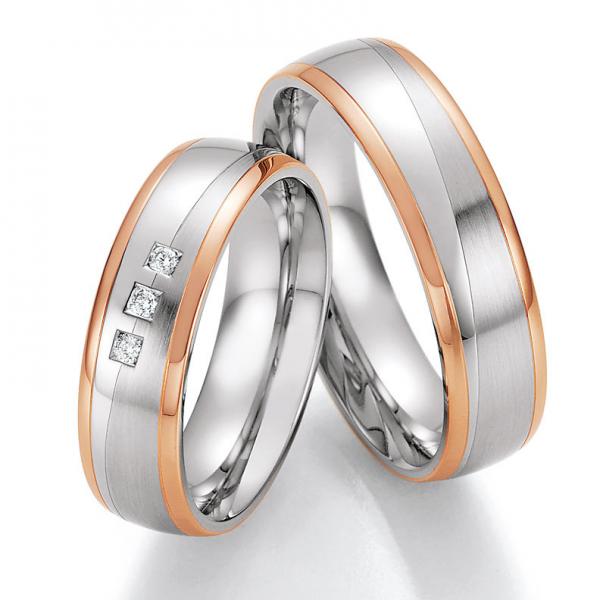 Partnerringe Edelstahl Gold/Keramik von Ruesch 88/60150-060
